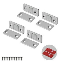 Mousike Magnetic Door Catch Ultra Thin Cabinet Magnets Stainless Steel Drawer Magnet Catch for Sliding Door Closure Kitchen Cabinet Cupboard Closet Closer (4 Pack)
