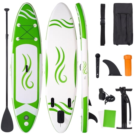 Mousport 10FT Inflatable Stand Up Paddle Board with Pump, Paddle & Backpack for Fishing Yoga Paddling Green