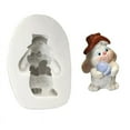 thumbnail image 1 of Mousse Moulds Baking Cake Moulds DIY Silicone Candle Moulds Cartoon Rabbit Shaped Silicone Material for Easter Festival, 1 of 11