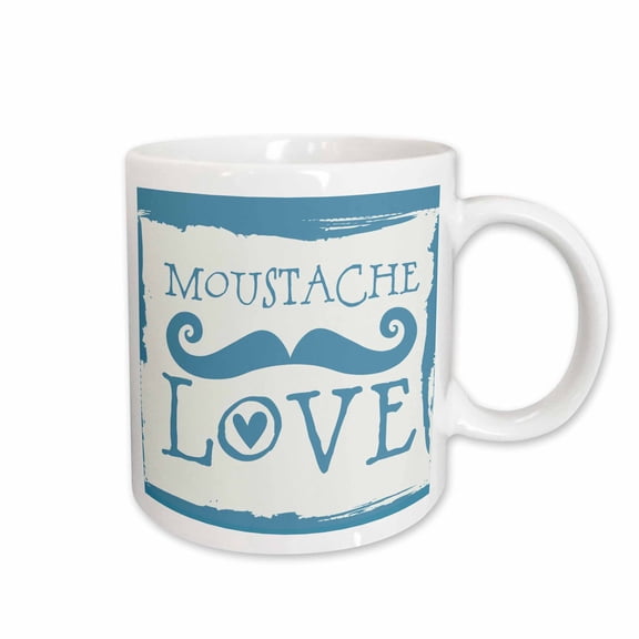 3drose, Moustache Love, 11oz Mug