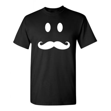 Moustache Smile Men Funny Tees Novelty Sarcastic Humor Graphic TShirt