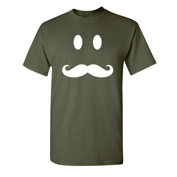 Moustache Smile Men Funny Tees Novelty Sarcastic Humor Graphic TShirt