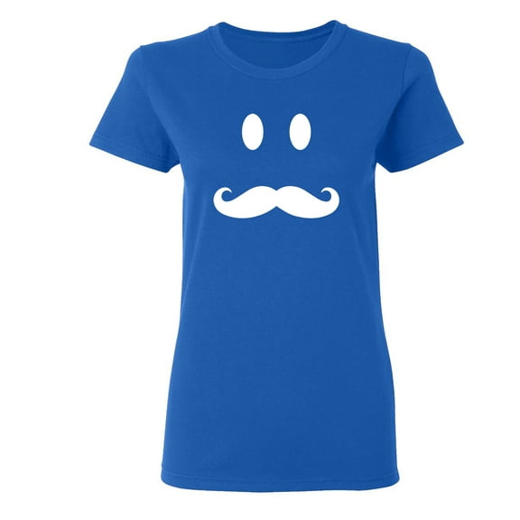 Moustache Smile Sarcastic Novelty Gift Idea Adult Humor Funny Women's Casual Tees
