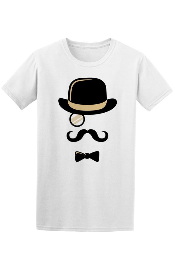 Moustache, Top Hat And Bow Tie Tee Men's -Image by Shutterstock