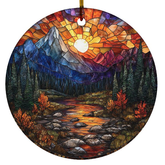 Moutain Landscape Ornament, Christmas 2025 Gift, Hanging Decor & Christmas Tree Decoration, Name & Date, Christmas Ornament 2025, Housewarming Gifts Keepsake