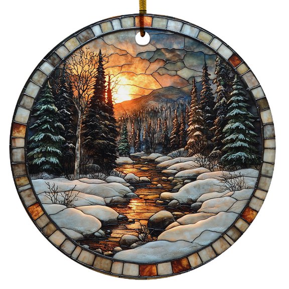 Moutain Landscape Ornament, Christmas 2025 Gift, Hanging Decor & Christmas Tree Decoration, Name & Date, Christmas Ornament 2025, Housewarming Gifts Keepsake