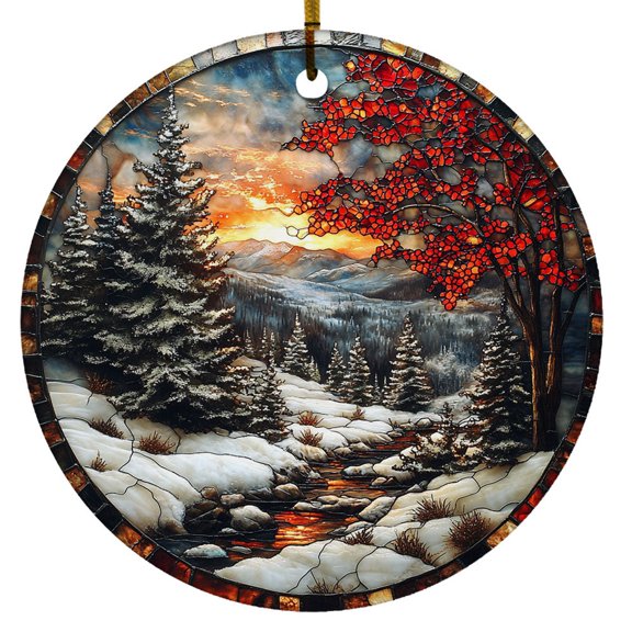 Moutain Landscape Ornament, Christmas 2025 Gift, Hanging Decor & Christmas Tree Decoration, Name & Date, Christmas Ornament 2025, Housewarming Gifts Keepsake