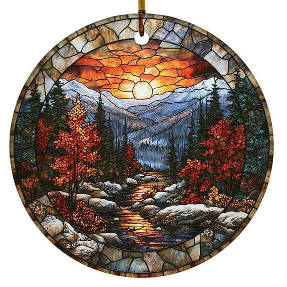 Moutain Landscape Ornament, Christmas 2025 Gift, Hanging Decor & Christmas Tree Decoration, Name & Date, Christmas Ornament 2025, Housewarming Gifts Keepsake