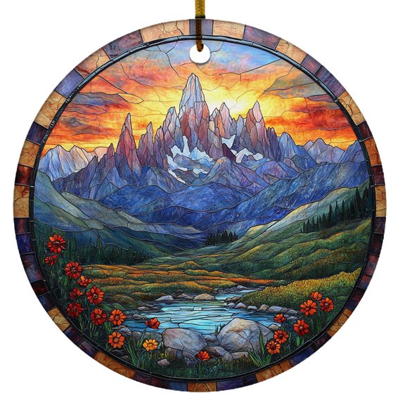 Moutain Landscape Ornament, Christmas 2025 Gift, Hanging Decor & Christmas Tree Decoration, Name & Date, Christmas Ornament 2025, Housewarming Gifts Keepsake