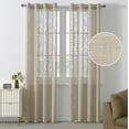 thumbnail image 1 of PHOENIGON Polyester Linen Textured Solid Color Curtains Grommet Lightweight Curtain Pair(Set of 2), 1 of 13