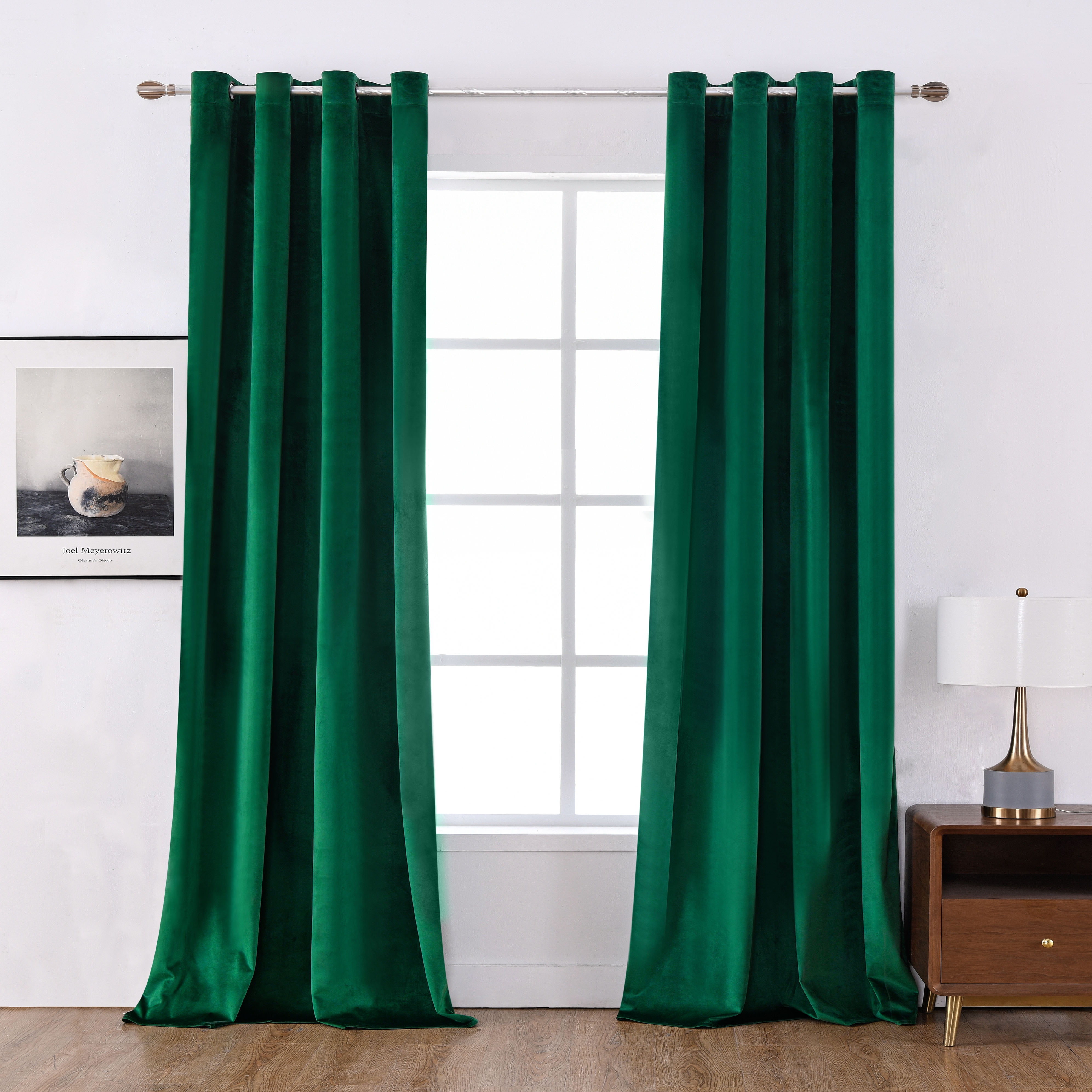 Moutainwind Velvet Solid Color Metal Grommets Blackout Curtain Panel