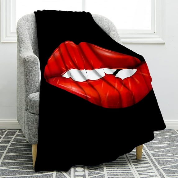 Mouth Blanket Lightweight Cozy Warm Smooth Soft Print Throw Blanket for Kids Teens Gift 50"x60"