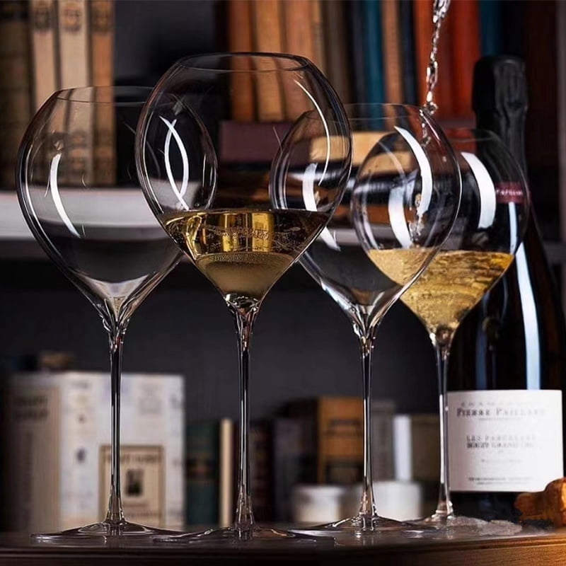 Mouth Blown Wine Glasses Synergie 520ml/17oz Universal Glass Set of 4, Ultralight, Hand-Made, Dishwasher Safe Made From Premium Crystal, Ideal For Tasting Red, White, Rose And Fizzy Wines