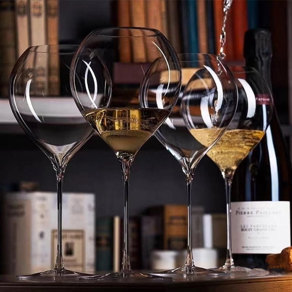 Mouth Blown Wine Glasses Synergie 520ml/17oz Universal Glass Set of 4, Ultralight, Hand-Made, Dishwasher Safe Made From Premium Crystal, Ideal For Tasting Red, White, Rose And Fizzy Wines