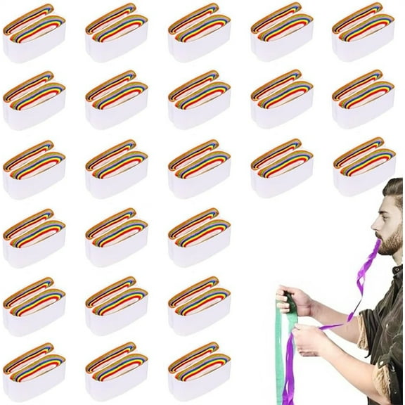 Mouth Coils Vomit Paper, NOGIS 24 Pcs Funny Mouth Coils Paper with A Magic Scarf, Colorful Stage Magic Tricks Magician Accessories Illusions Gimmick Props for Adults