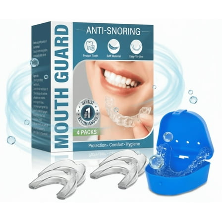 Mouth Guard for Grinding Teeth at Night,Mouth Guard for Clenching Teeth at Night, Reusable Mouth Guard for Sleeping, Night Guards for Teeth Grinding (4 Piece )