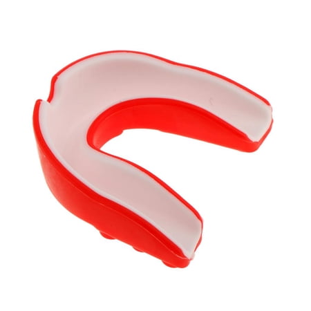 Mouth Guard Piece Gum Protector Boxing Kickboxing MMA Muay Thai With Case Red