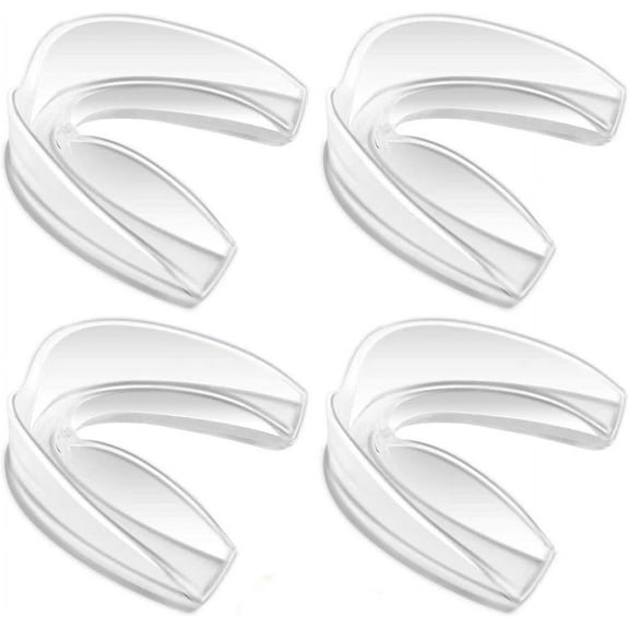 Mouth Guard Sports, 4 Pack Athletic Mouth Guards, Professional Moldable Youth Mouthguard for Maximum Protection, Customizable for Comfort - Fits Any Size Mouth(12 Years or Older)