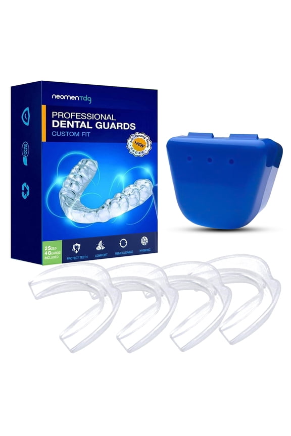 Mouth Guard for Clenching Teeth at Night, Mouth Guard for Grinding Teeth at Night, Anti-Snoring Device, 4PCS/2SIZE