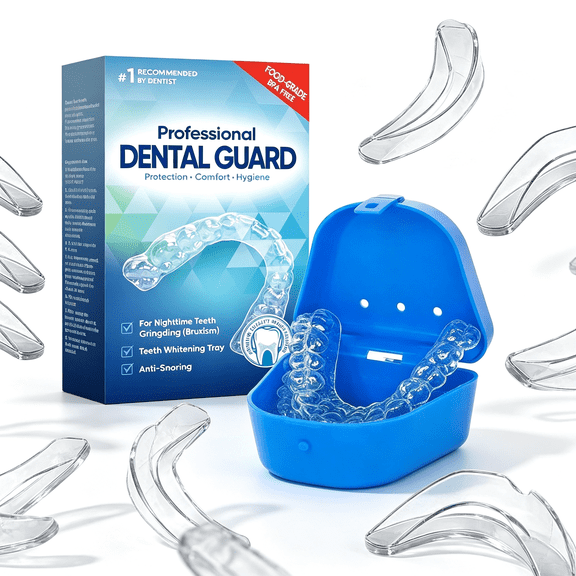 Mouth Guard for Grinding Teeth at Night, Clear Dental Protection for Sleeping, 4 Pack