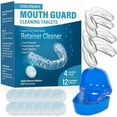thumbnail image 1 of Mouth Guard for Grinding Teeth at night with 12 Cleaning Tablets, Reusable Night Mouth Guards for Teeth Grinding - 4 Pack / 2 Sizes, 1 of 8