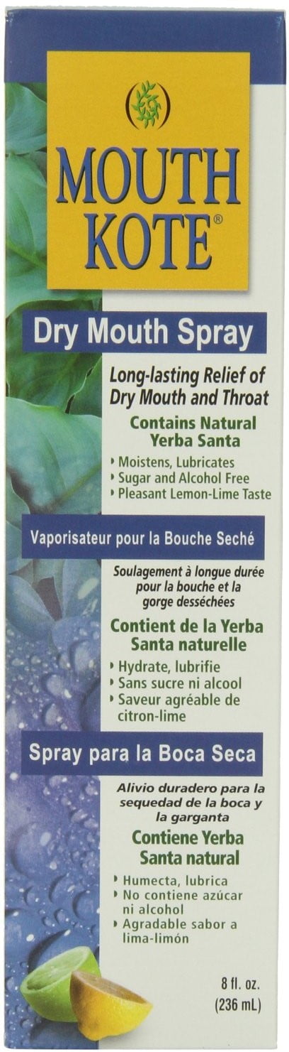 Mouth Kote Dry Mouth Spray, Oral Moisturizer with Yerba Santa 8 oz (Pack of 4)