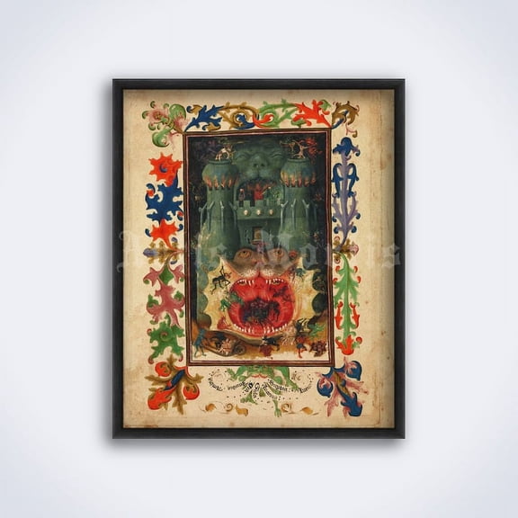 Mouth Of Hell Medieval Gothic Illuminated Manuscript Art