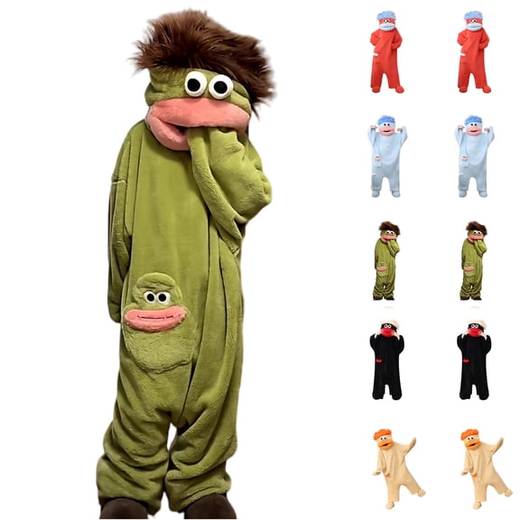 Mouth Onesie for Adults - 2026 Funny Snuggly Fleece Pajamas, Hilarious Design for Comfortable Lounging Yellow M