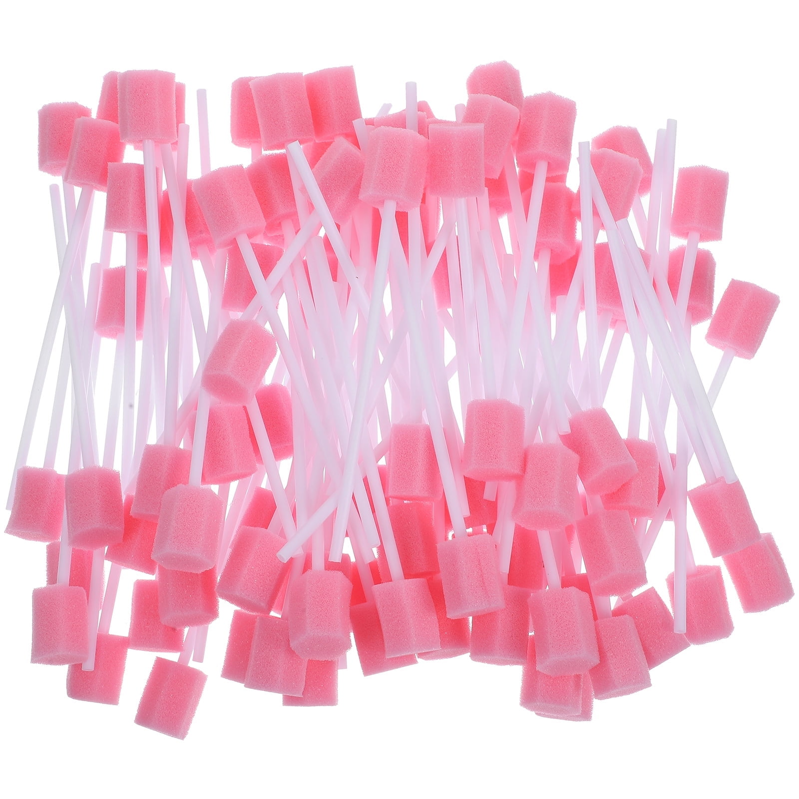 Mouth Swabs Sponge Elderly Cleaning Sponges Disposable Sampling Care Pink 100 Pcs
