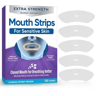 Mouth Tape for Sleeping, Anti Snoring Devices,120 Count Anti Snoring Strips for Improved Nose Breathing and Snore Reduction Removal Strips Gentle Elastic Mouth Tape for Sleeping