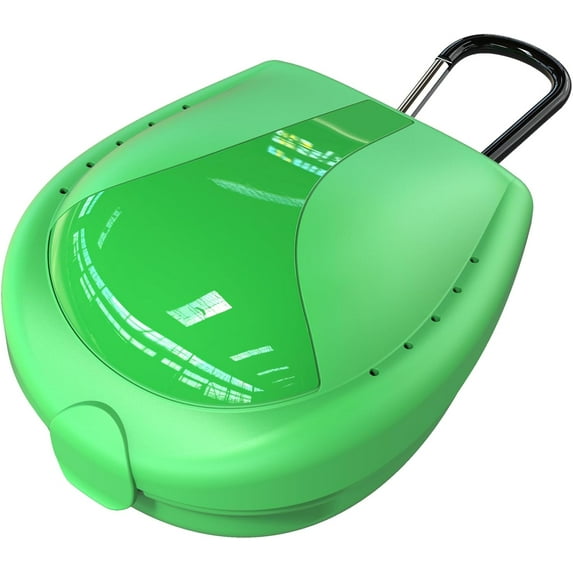 Mouthguard Case Sports, Specialized Football and Basketball Mouthguard Cases, Students, Adults and Seniors Universal Sports Mouthguard Case Green