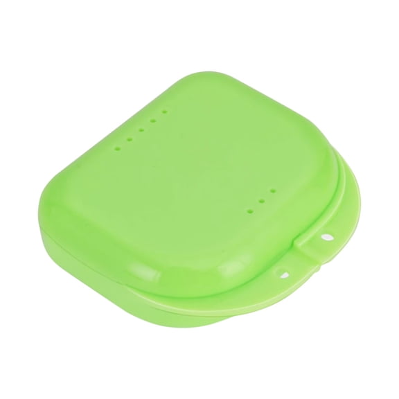 Mouthguard Retainer Case with Vent Holes Portable Denture Aligner Storage Box Night Guard Holder, Travel Friendly Hygienic Plastic Case for Teeth Retainers & Mouth Guards, Green
