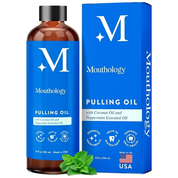 Mouthology Coconut Oil Pulling Mouthwash, Mint Flavor, Fresh Breath Support, 8 oz