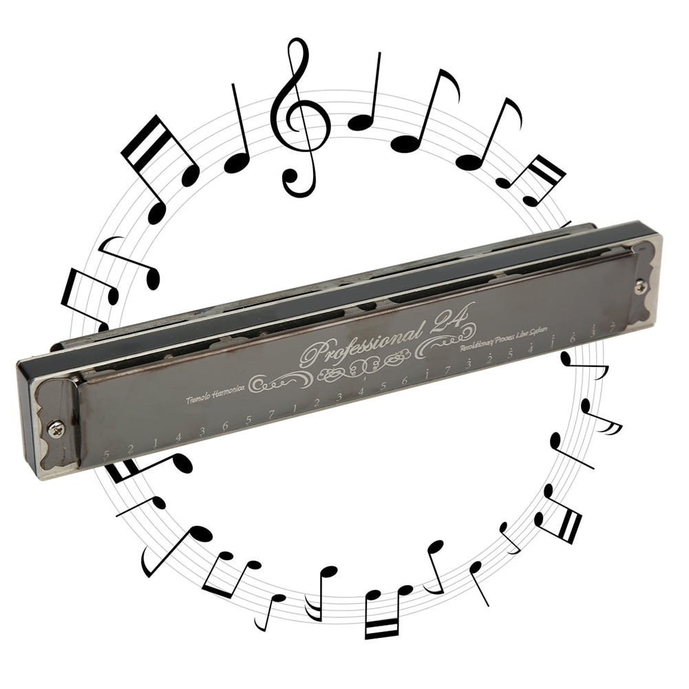 Musical,Harmonica 24Hole Polyphonic Diatonic Harp Musical
