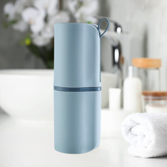Mouthwash Cup with Handle, Portable Household Brushing Cup, Stable Rinse Cup for Bathroom Countertop, Compact Travel Toothbrush Cup for Couples and Family Daily Use