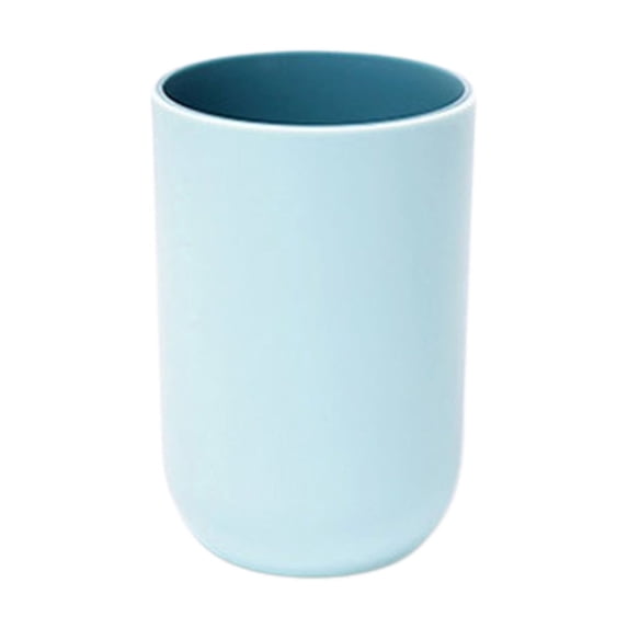 Mouthwash Cup, Plastic Rinsing Cup for Bathroom, Household Toothbrush Cup with Holder for Dorm Office Sink(Light Blue)