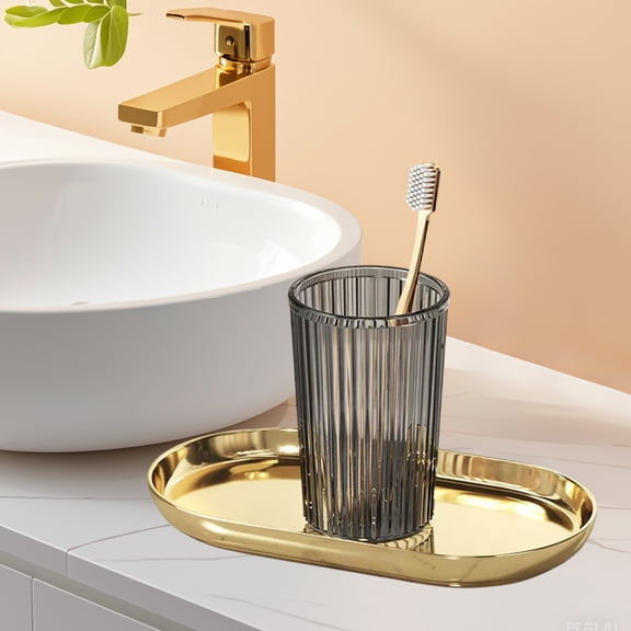 Mouthwash Cup - Stainless Steel Rinse Cup Set - Non-Slip Travel Toothpaste Cup, 11x7x5.5cm, Portable Brushing Cup for Home & Travel