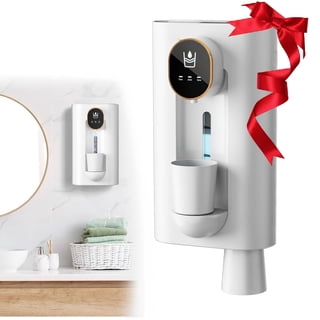 Automatic Mouthwash Dispenser for Bathroom, 3 Levels Dispenser for Kids Adults Wall Mount 18.26 oz w/2 Magnetic Cups Rechargeable Mouth Wash Dispenser