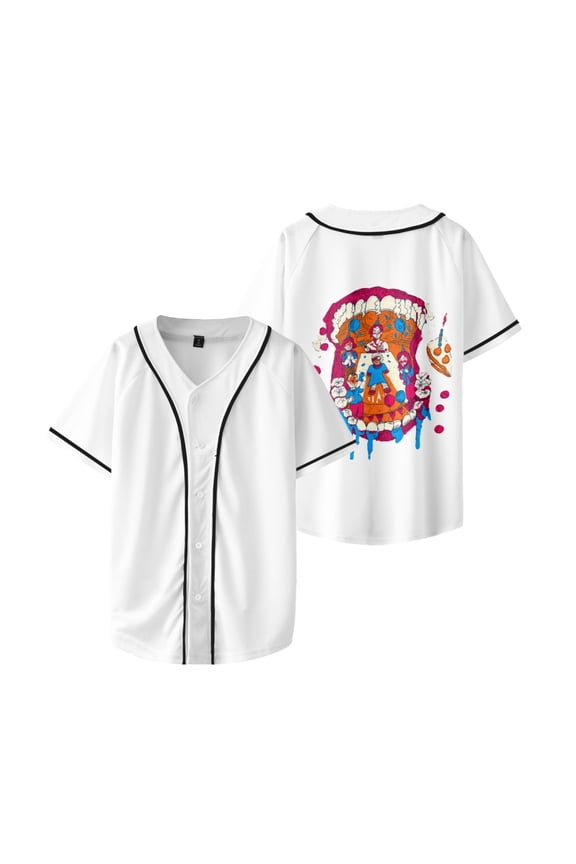 Mouthwashing Merch Happy Birthday Jersey Button Down Shirts Short Sleeve Hip Hop Sports Uniforms