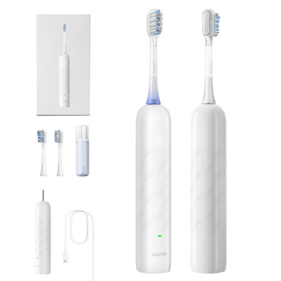 MOVA Fresh Electric Toothbrush,Pressure Sensing,3in1 Replacement Brush Head,30-day battery life