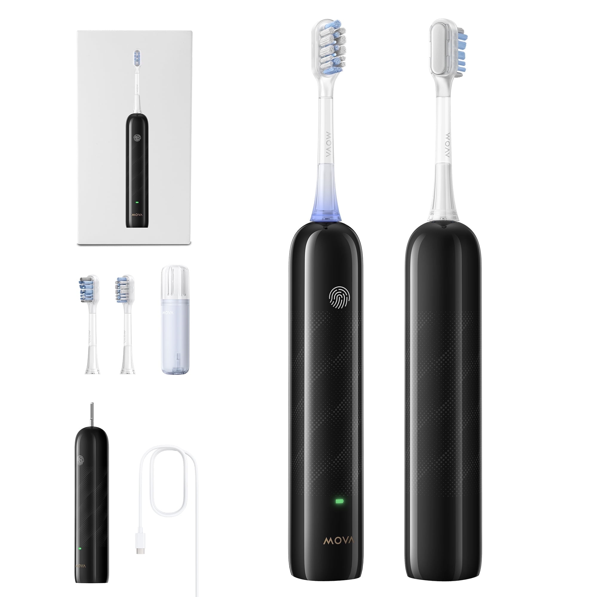 MOVA Fresh Electric Toothbrush,Pressure Sensing,3in1 Replacement Brush Head,30-day battery life