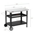 thumbnail image 1 of Movable 3-Shelf Grill Cart with Wheels, 33.5" L x 20" W Stainless Steel Tabletop, Multifunctional Dining Table for Pizza Oven, Food Prep, Outdoor Garden BBQ Trolley, PC-AMZ-3404S,, 1 of 6