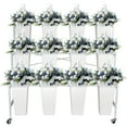thumbnail image 1 of Movable 3-Tier Flower Stand with 12 Black Buckets, Metal Construction, for Home Garages and Workshops, 1 of 8