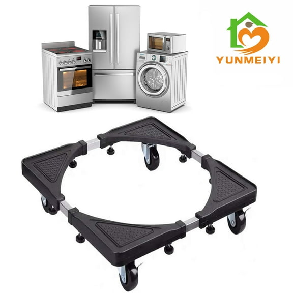 Movable Base Size Adjustable Washing Machine Base for Dryer Refrigerator Telescopic Furniture Dolly Roller with Swivel Locking Casters (4 Wheels) 16-26