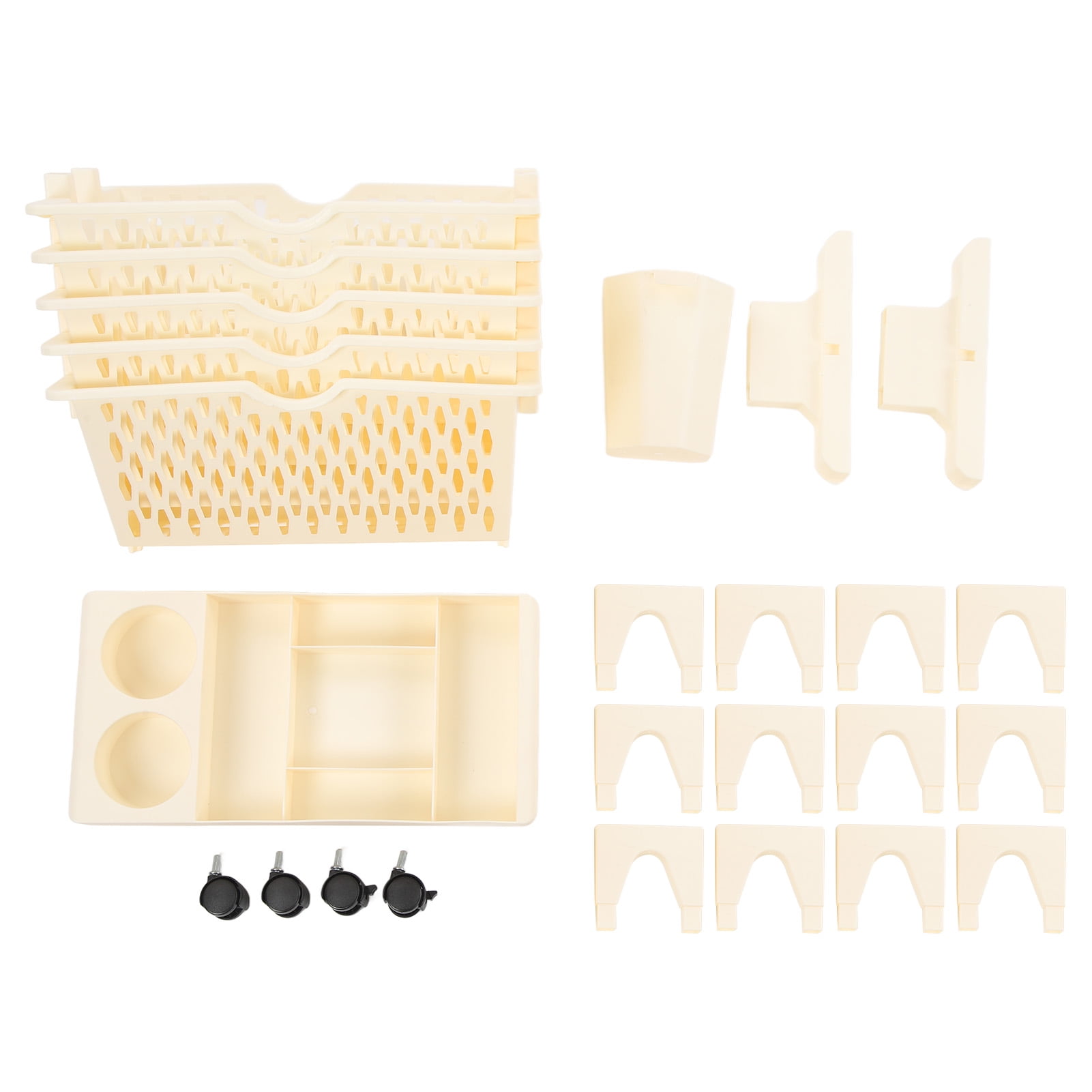 Movable Bookshelf 6 Tier Large Capacity Thickened Multifunctional