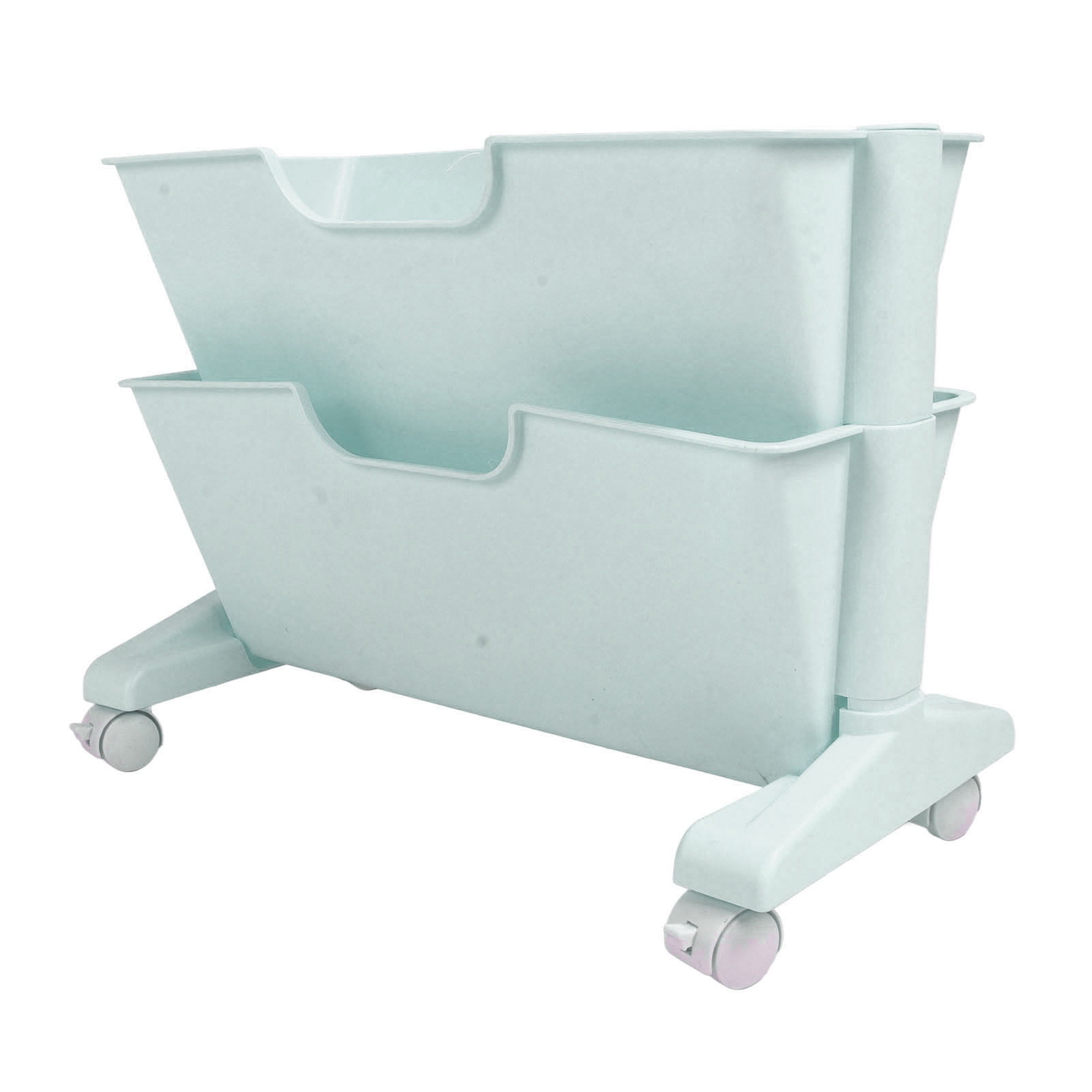 Movable Bookshelf, Table Side Storage Basket Cart Sturdy Plastic Space Saving 5 Tier Storage