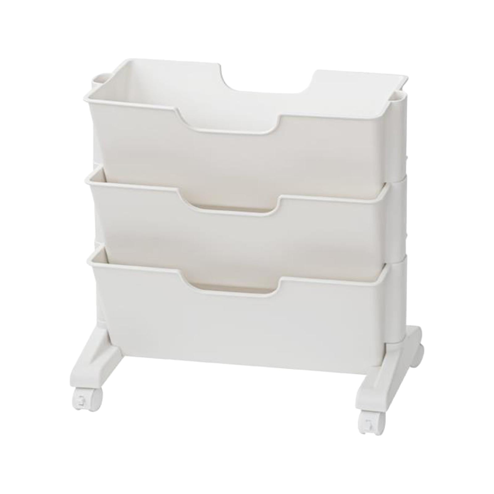 Under Desk Paper Rack Movable Bookshelf with Brake Wheels Storage Rack Compact under The Desk ...