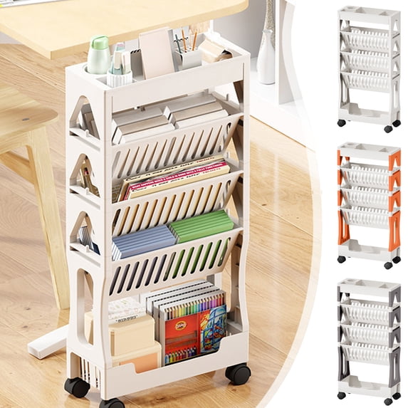 Movable Classroom Desk Book Storage Rack Trolley Multi-layer Stationery Storage Rack Books