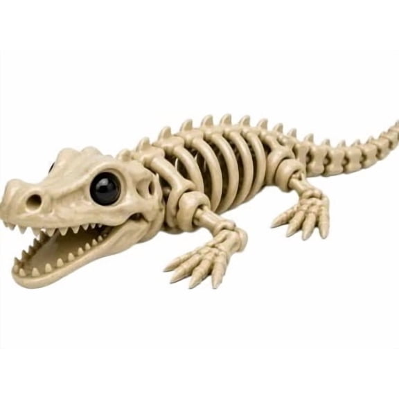 Movable Crocodile Skeleton 3D Printed Ornament Reptile Decor Desk Home