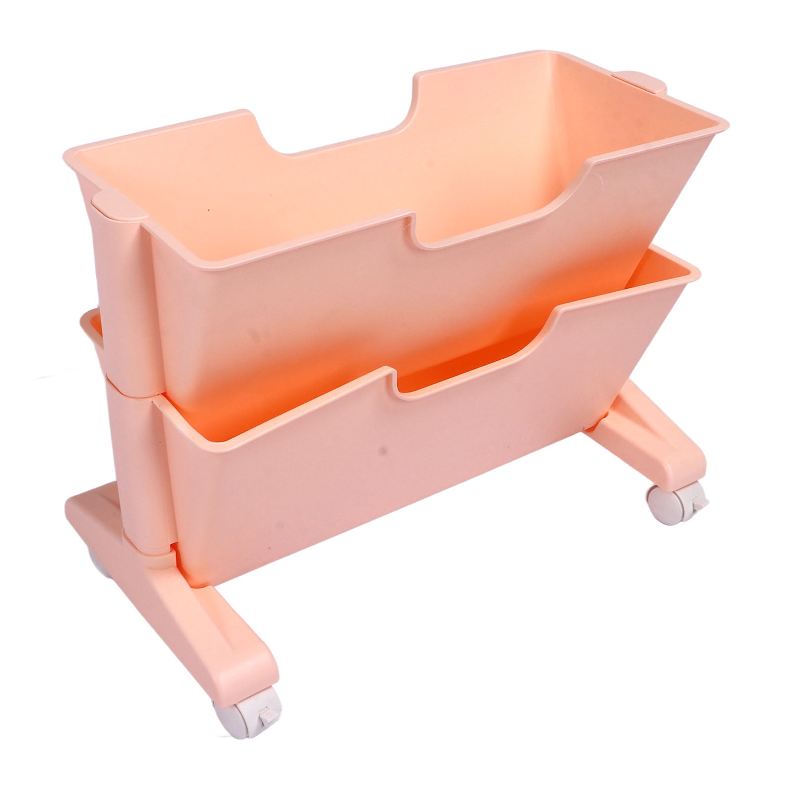 Movable Deskside Bookshelf With Double Layer, Removable Small Bookcase